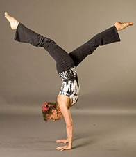 Rainey in handstand